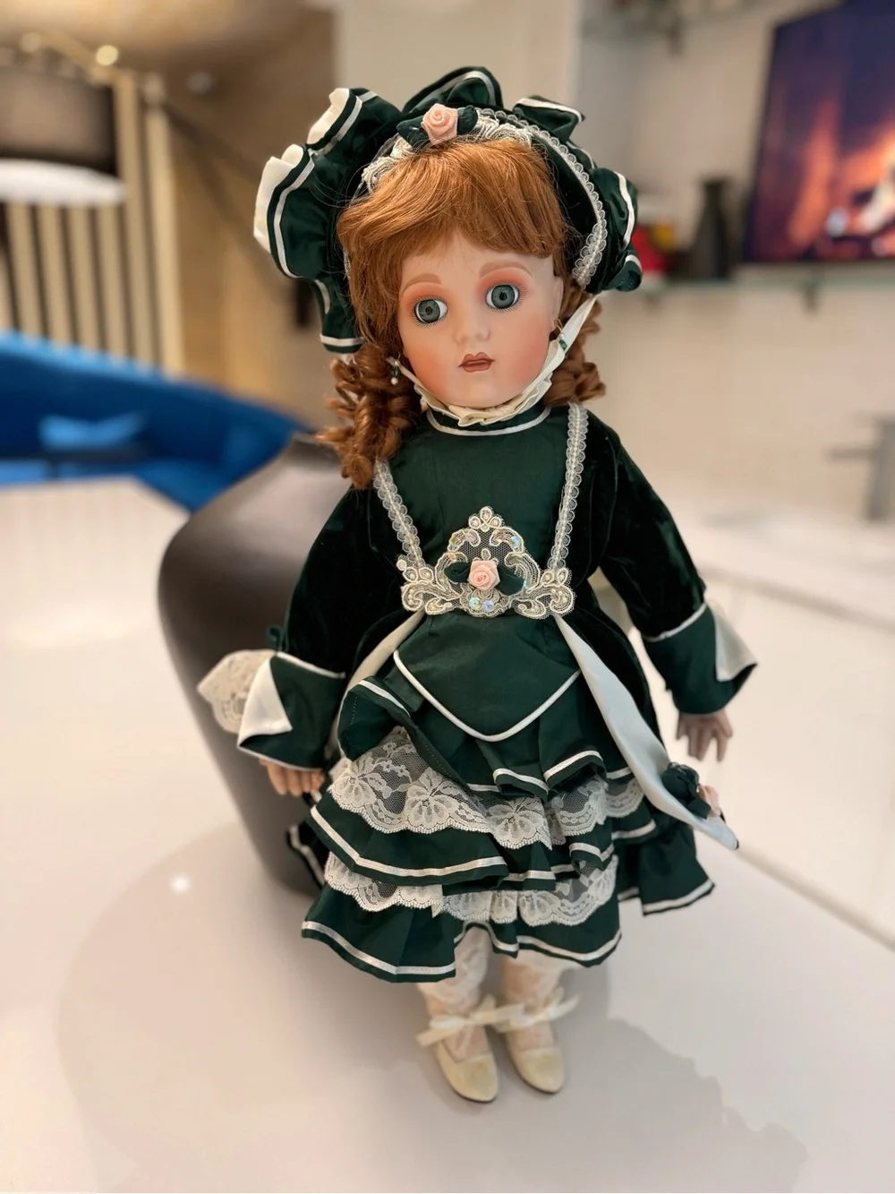 Rare Franklin‎ Heirloom Mint 22” Antique Le Bebe Bru Reproduction Doll VTG